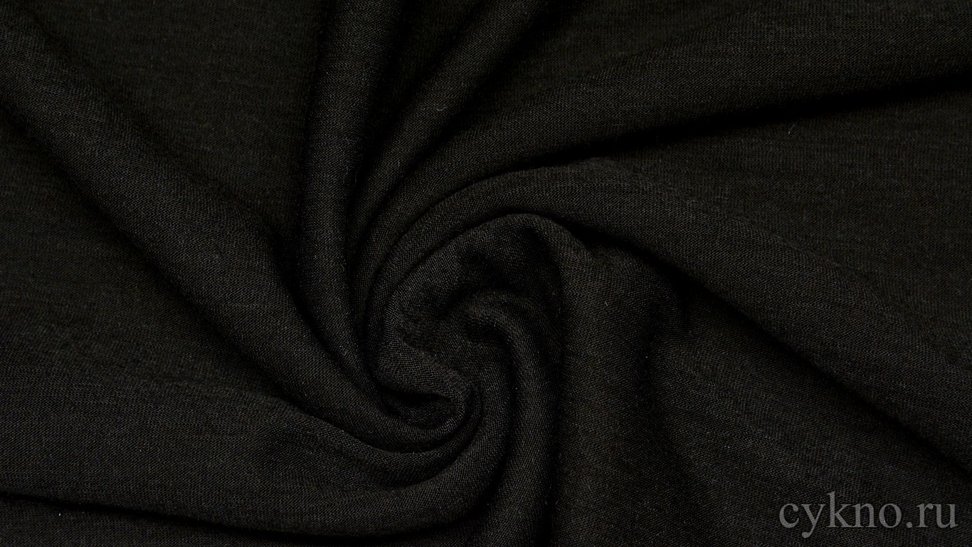 Трикотаж хлопковый черный "Челле"